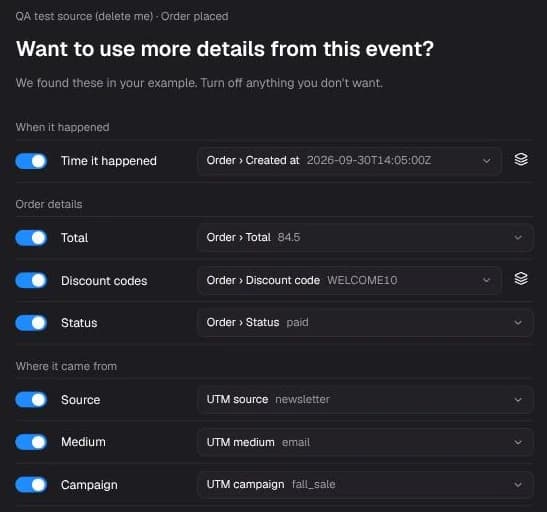 The optional More details step